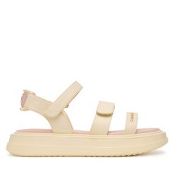 Sandały Calvin Klein. Brązowe sandały dziewczęce Calvin Klein, bez zapięcia. Za 479.99 zł.