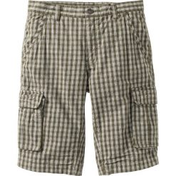 Bermudy Regular Fit bonprix ciemnooliwkowo-biały w kratę. Spodnie materiałowe męskie marki bonprix. Za 109.99 zł.