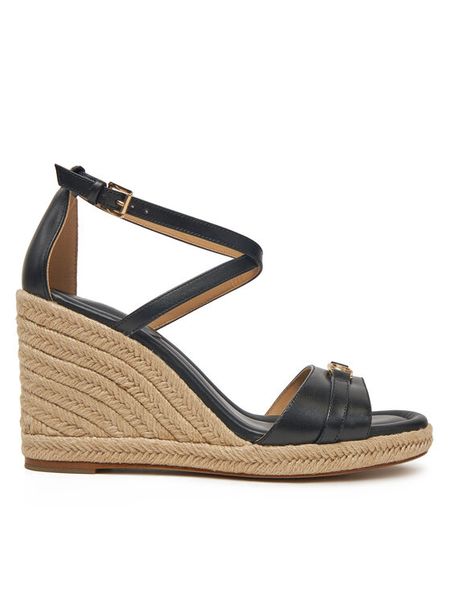 MICHAEL Michael Kors Espadryle Mandy Wedge 40R5MAMS2L Czarny. Czarne sandały damskie MICHAEL Michael Kors, bez wzorów, ze skóry, bez obcasa, bez zapięcia. Za 519.99 zł.
