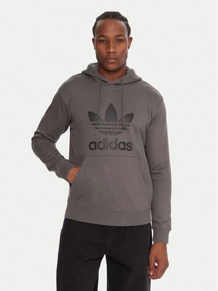 Adidas Bluza adicolor Classics Trefoil JY3765 Szary Regular Fit. Szare bluzy męskie Adidas, m, bez wzorów, z bawełny, bez kaptura. Za 204.99 zł.