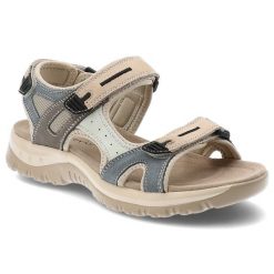 Sandały damskie McKeylor, cholewka ze skóry naturalnej regulowane paski na rzepy płaska podeszwa, beżowo niebieskie, 95414. Brązowe paski damskie McKeylor, bez wzorów, ze skóry, eleganckie. Za 159.00 zł.