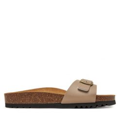 Klapki Scholl. Brązowe klapki damskie Scholl, bez wzorów, bez obcasa. Za 179.99 zł.