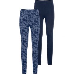 Legginsy (2 pary) bonprix ciemnoniebiesko-indygo wzorzysty. Niebieskie legginsy damskie bonprix, bez wzorów. Za 75.98 zł.