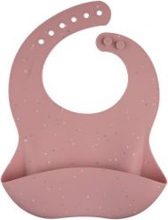 Canpol Śliniak silikonowy z kieszonką Dots róż 51/030. Czerwone śliniaki dla dzieci Canpol, bez wzorów. Za 23.16 zł.