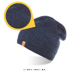 Męska czapka zimowa z polarem Brødrene cz2 granatowa 9913. Czapki i kapelusze męskie na zimę, bez wzorów, z polaru, eleganckie. Za 22.49 zł.