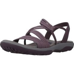 Sandały SKECHERS REGGAE SLIM Fioletowy. Fioletowe sandały damskie Skechers, bez wzorów, z tkaniny, bez obcasa, bez zapięcia. Za 255.99 zł.