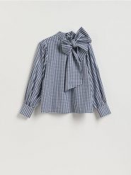 Bluzka z kokardą - wielobarwny. Bluzki damskie Reserved, l, bez wzorów, z bawełny, bez kołnierzyka, bez ramiączek. Za 129.99 zł.