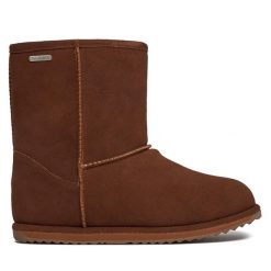 Śniegowce EMU Australia. Brązowe buty zimowe chłopięce Emu Australia, bez wzorów, bez zapięcia. Za 479.99 zł.