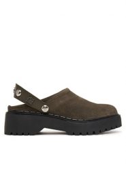 Guess Klapki FLTWN2 SUE01 Khaki. Brązowe klapki damskie Guess, z aplikacjami, ze skóry, bez obcasa. Za 584.99 zł.