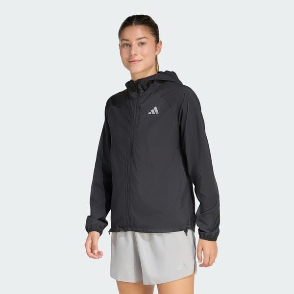 Kurtka adi365 Running Essentials. Czarne kurtki damskie Adidas, bez wzorów, z tkaniny, bez kaptura. Za 299.00 zł.