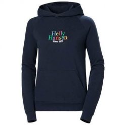 Bluza sportowa damska Helly Hansen Core Graphic. Niebieskie bluzy sportowe damskie Helly Hansen, xl, bez wzorów, z kapturem, narciarskie. Za 502.00 zł.