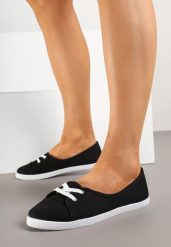 Czarno-Białe Tenisówki Vices ze Sznurowaniem Sesarielis. Czarne trampki i tenisówki damskie Born2be, bez wzorów, z jeansu, eleganckie, przed kostkę, bez zapięcia. Za 39.99 zł.