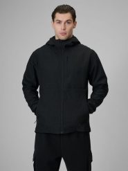 4F Kurtka softshell wiatroodporna membrana 8000 męska - czarna 3XL. Czarne kurtki męskie 4f, m, bez wzorów, z materiału, bez kaptura. Za 399.99 zł.