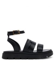 Tommy Hilfiger Sandały Sandal T4A2-33798-0371 M Czarny. Czarne sandały dziewczęce Tommy Hilfiger, ze skóry, bez zapięcia. Za 259.99 zł.