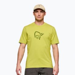 Koszulka męska NORRONA Cotton Viking. Zielone koszulki sportowe męskie NORRONA, m, bez wzorów, z bawełny, bez kołnierzyka, bez ramiączek, trekkingowe. Za 189.99 zł.
