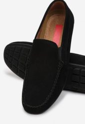 Czarne Mokasyny Callinei. Czarne mokasyny męskie Born2be, ze skóry, bez zapięcia. Za 119.99 zł.