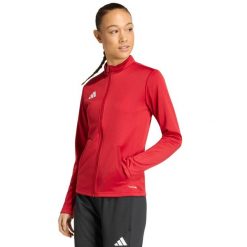 Bluza damska adidas Entrada 26 Track. Czerwone bluzy damskie Adidas, bez wzorów, z poliesteru, bez kaptura. Za 121.99 zł.