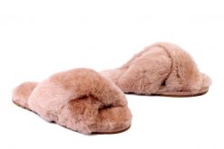 EMU AUSTRALIA W11573 Mayberry camel, kapcie damskie. Brązowe kapcie damskie Emu Australia, bez wzorów, ze skóry. Za 299.90 zł.