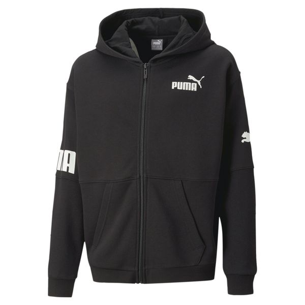 Puma Bluza Power Fz Tr 67322901. Czarne bluzy dla chłopców Puma, bez wzorów, bez ramiączek, bez kaptura. Za 180.99 zł.