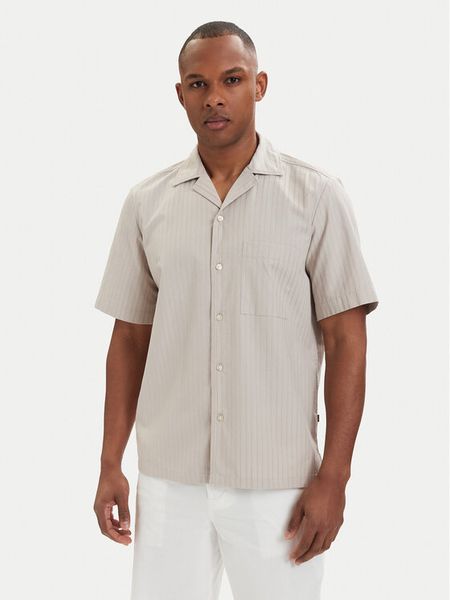 BOSS Koszula Rayer 50559321 Beżowy jasny Regular Fit. Brązowe koszule męskie Boss, m, bez wzorów, bez kołnierzyka, bez ramiączek. Za 449.99 zł.
