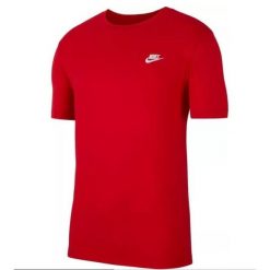 Koszulka Nike Sportswear Club 657 university red. Czerwone koszulki sportowe męskie Nike, bez wzorów, bez kołnierzyka, bez ramiączek. Za 148.01 zł.