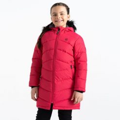 Kurtka turystyczna zimowa dziecięca Striking III. Czerwone kurtki i płaszcze dla dziewczynek Dare 2b, na zimę, bez wzorów, z materiału, bez kaptura. Za 226.95 zł.