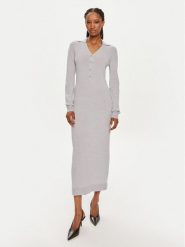 Calvin Klein Sukienka dzianinowa K20K207219 Szary Slim Fit. Szare sukienki damskie Calvin Klein, s, bez wzorów, z dzianiny, bez kołnierzyka, bez ramiączek. Za 849.99 zł.