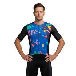 Koszulka rowerowa męska Ottima Matissa. Niebieskie buty sportowe męskie C-LAB, m, bez wzorów, bez kołnierzyka, bez ramiączek, rowerowe. W wyprzedaży za 371.25 zł.