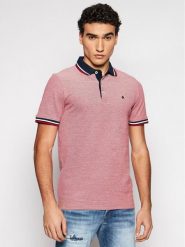 Jack & Jones Polo Paulos 12136668 Czerwony Slim Fit. Czerwone koszulki polo męskie Jack & Jones, m, bez wzorów, z bawełny, bez ramiączek. Za 119.99 zł.