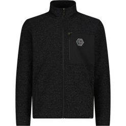Bluza polarowa męska CMP 35H3907 Melange Knitted. Czarne bluzy męskie CMP, l, bez wzorów, z materiału, z kapturem. Za 249.99 zł.