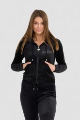 JUICY COUTURE Damska czarna bluza Regal Madison Hoodie. Czarne bluzy damskie Juicy Couture, s, bez wzorów, z elastanu, bez kaptura. W wyprzedaży za 347.99 zł.