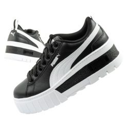 Buty sportowe damskie Puma Mayze platforma. Białe obuwie sportowe damskie Puma, bez wzorów, z materiału, trekkingowe. Za 345.05 zł.