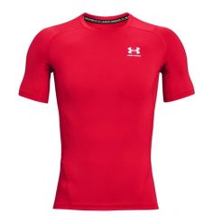 Koszulka sportowa z krótkim rękawem Czerwony. Białe koszulki sportowe męskie Under Armour, xl, bez wzorów, z materiału, bez kołnierzyka, bez ramiączek, na fitness i siłownię. Za 151.10 zł.