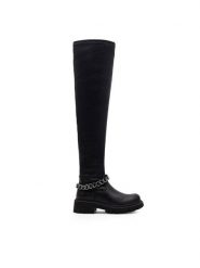 DeeZee Kozaki H13073A-5 Czarny. Czarne kozaki damskie DeeZee, z tworzywa sztucznego, bez obcasa, na płaskiej podeszwie. Za 159.99 zł.