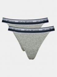 Emporio Armani Underwear Komplet 2 par stringów 164522 4R227 00948 Szary. Szare stringi damskie Emporio Armani Underwear, l, bez wzorów, z bawełny. Za 129.99 zł.
