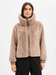Marie Lund Damowa kurtka ze sztucznego futra Kobiety beżowy, 42. Brązowe kurtki damskie Marie Lund, bez wzorów, z materiału, bez kaptura. Za 499.95 zł.