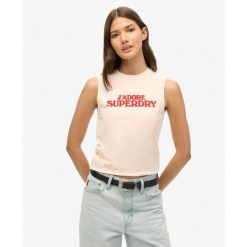 Luksusowy, dopasowany top sportowy z grafiką. Fioletowe bielizna termoaktywna damska Superdry., bez wzorów, bez ramiączek. W wyprzedaży za 144.35 zł.