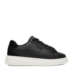 Sneakersy Guess. Czarne trampki i tenisówki chłopięce Guess, z aplikacjami, bez zapięcia. Za 229.99 zł.