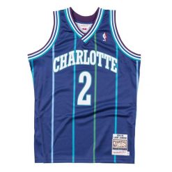 Koszulka Nba Charlotte Hornets Larry Johnson. Fioletowe koszulki sportowe męskie Mitchell & Ness, bez wzorów, bez kołnierzyka, bez ramiączek, do koszykówki. Za 1,226.50 zł.