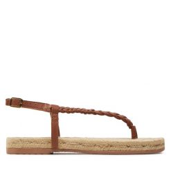 Espadryle Manebi. Brązowe sandały damskie Manebi, bez wzorów, bez obcasa, bez zapięcia. Za 349.99 zł.