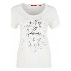 S.Oliver T-Shirt Damski 40 Kremowy. Białe t-shirty damskie S.Oliver, z nadrukiem. Za 60.00 zł.
