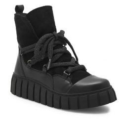 Botki Sergio Bardi. Czarne botki damskie Sergio Bardi, bez obcasa, na płaskiej podeszwie, bez zapięcia. Za 329.99 zł.