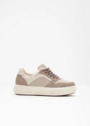 Ocieplane sneakersy marki Rieker na komfortowej platformie. Brązowe obuwie sportowe damskie bonprix, bez wzorów. Za 289.99 zł.