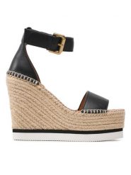 See By Chloé Espadryle SB26152 Czarny. Czarne sandały damskie See By Chloé, bez wzorów, ze skóry, bez obcasa, bez zapięcia. Za 1,489.00 zł.