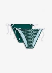 Figi bikini (2 pary). Czerwone bikini damskie bonprix, bez wzorów. Za 25.98 zł.