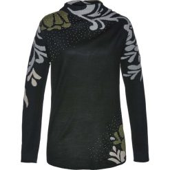 Sweter bonprix czarno-ciemnooliwkowy. Swetry damskie marki bonprix. Za 109.99 zł.