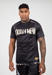 Clayton Koszulka - Czarny/Złoty. Żółte koszulki sportowe męskie GORILLA WEAR, l, bez wzorów, z poliesteru, bez kołnierzyka, bez ramiączek, na fitness i siłownię. Za 206.00 zł.