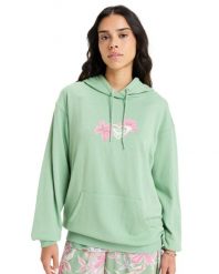 Bluza z kapturem dla Kobiety HIBISCUS HEART Zielony. Zielone bluzy damskie Roxy, m, bez wzorów, z bawełny, z kapturem. Za 249.99 zł.