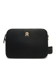 Tommy Hilfiger Torebka Th Logotape Camera Bag AW0AW17229 Czarny. Czarne listonoszki damskie Tommy Hilfiger, bez wzorów, ze skóry, bez dodatków. Za 289.99 zł.